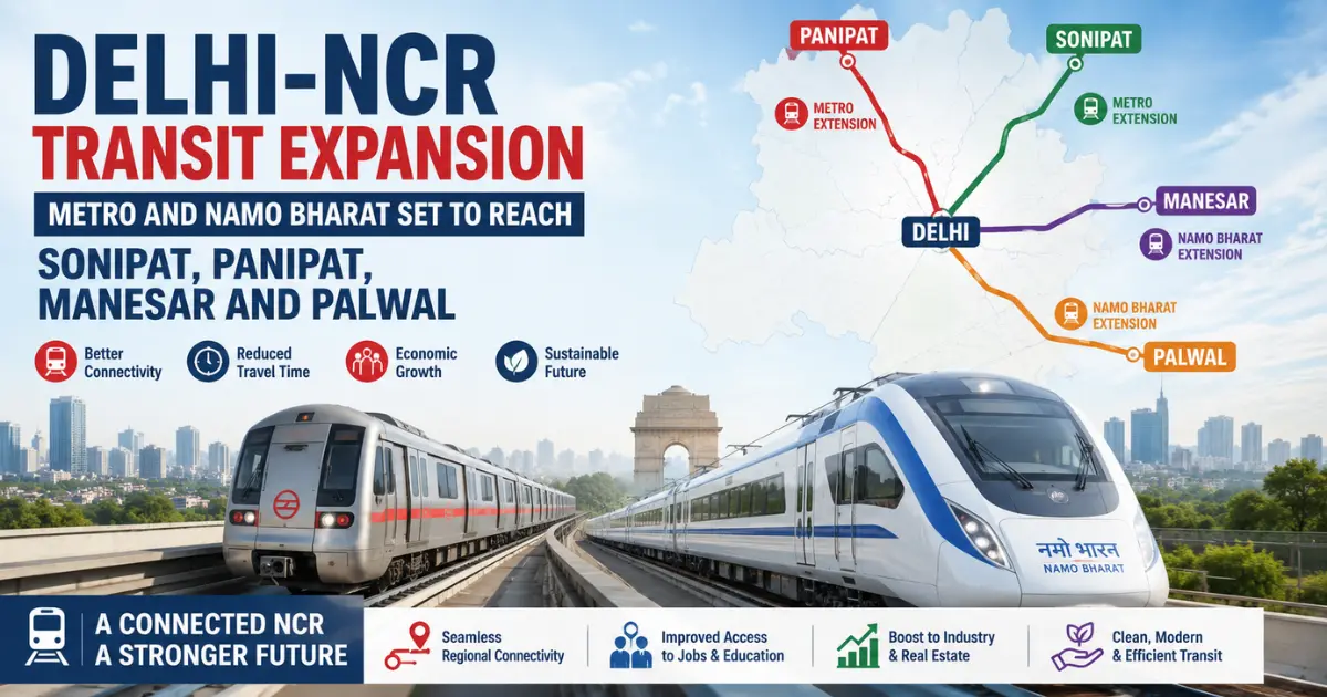Delhi-NCR Transit Expansion: Metro and Namo Bharat Set to Reach Sonipat, Panipat, Manesar and Palwal