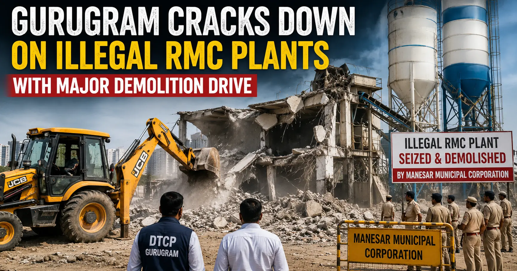 Gurugram Cracks Down on Illegal RMC Plants with Major Demolition Drive
