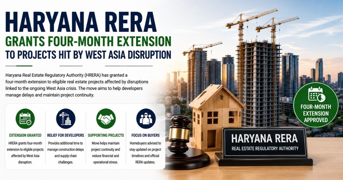 Haryana RERA Grants Four-Month Extension to Projects Hit by West Asia Crisis